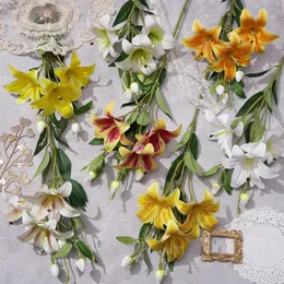 3 Flower 3 Bud Lily Film Lily Decoration Lily Symulat