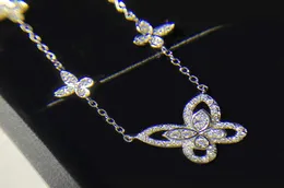 Choucong Brand 5 Butterfly Pendant Luxury Jewelry 925 Sterling Silver Pave White Sapphire CZ Diamond Gemstones Eternity Women Wedd5070832