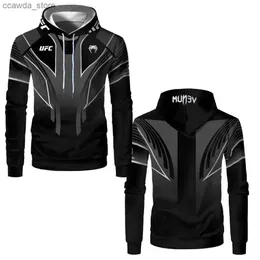 Herren Hoodies Sweatshirts Frühling und Herbst 3D-Druck Herren Kampfwettbewerb VENUM FIT NIGHT Hoodie Herren Outdoor-Sportarten Q231226