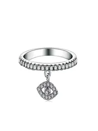 Moda simples jóias 925 prata esterlina ângulo olho eternidade anel pavimentar safira branca cz diamante pedras preciosas feminino casamento banda rin6384345