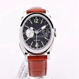 비즈니스 시계 남자 Black Dial Men 's Automatic P 9000 Movement GMT 기계식 088 Officine 대 가죽 스트랩 PAM VSF CA238I