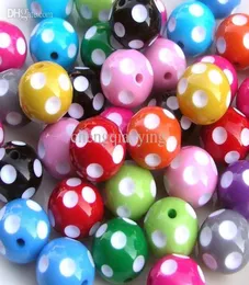 100pcslot 20mm Mix Color Round Acrylic Polka Dot Beads For Chunky Necklace Kids Jewelry Finding Making4953910