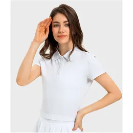 Lu lu lu Align Odzież siłownia na zewnątrz jogging damskie koszule sportowe krótkie rękawie Top Tennis Golf Wear T-shirts Sportswear Yoga Lemon LL Woman