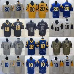 Men Football 10 Cooper Kupp Jerseys 18 Ben Skowronek Embroidery Army Green Salute To Service Color Rush Vapor Untouchable For Sport Fans Breathable Pure Cotton