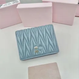 2024 TOP 5A MM Mui Sheepskin Pleated Wallet Women's Short Wallet High Beauty Wallet Card Bag Versatile Fashion Genuine Leather Simple Change purse