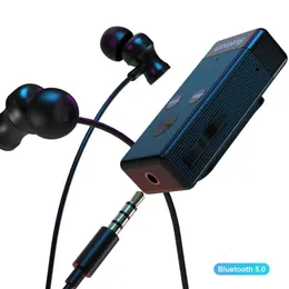 コネクタ5.0 Bluetooth Receiver Bass Audioノイズキャンセルカー音楽オーディオAUXヘッドフォン3.5mm Auxアダプター付きヘッドフォン