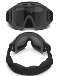 Taktische Schutzbrillen Schießen Sonnenbrille 3 Objektiv Taktisches Zubehör Airsoft Paintball Motorrad Winddichte Wargame-Brille6685422