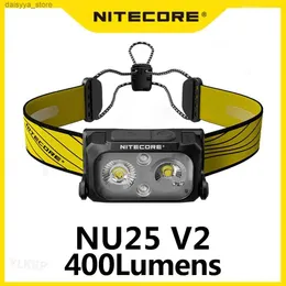 Headlamps NITECORE NU25 upgraded 400 lumen headlamp with USB-C charging function and IP66 protection levelL231226