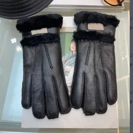 Luxus Fell Lederhandschuhe Fäustlinge für Damen Designer Damen Winter Fäustling dick warm Radfahren Fahrhandschuh Skihandschuhe