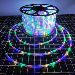 Strings LED Rainbow Tube Lampa 220V Wróżka Neon Light RGB Garland Oświetlenie zewnętrzne z wtyczką UE na Xmas Festival Party Decor288p