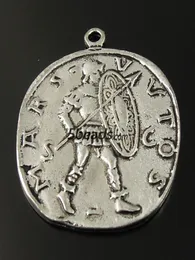 Vintage Silver Tone Eloy Roman Coin Soldier Pendant Hitta AU36067 Jewelry Making5743534