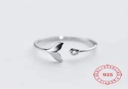 Genuino argento sterling 925 regolabile coda di pesce sirena amore anello per fidanzata moglie donne gioielli minimalisti di buona qualità Finge1039447