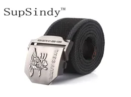 SupSindy men39s cinto de lona NAVY SEAL fivela de metal cinto militar cintos táticos do exército para homens de alta qualidade cinta preta strip1583919