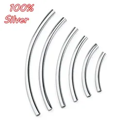 Naszyjniki 4PCS S Sterling Sier Curved Tube Cedeki Koraliki Złącze Złącze Bracelet Naszyjnik DIY Making Akcesoria