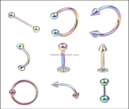 배꼽 벨 버튼 반지 바디 보석 45pcs 천자 혼합 세트 기본 피어싱 스테인레스 스틸 혀 못 손톱 입술 눈썹 스터드 배꼽 B5828787