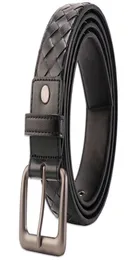 2021 Fashion Big Pin buckle genuine leather belt men and women high quality woven black belts casual strap2979522