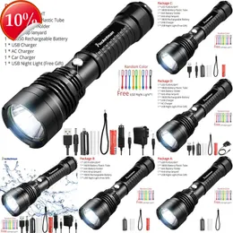 Novas lanternas portáteis poderosa lanterna led 18650 lanternas recarregáveis lanterna tática à prova dwaterproof água tocha para acampamento huning aventura