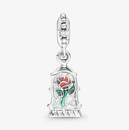 100 925 Sterling Silver Enchanted Rose Dangle Charm Fit Fit European Charms Bransoletka Moda Weselna zaręczyny Jewelr3334154