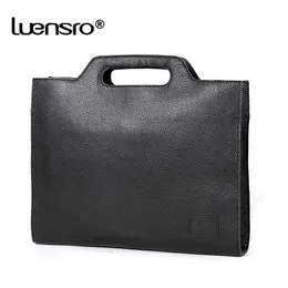 Briefcases 2022 New Men's Handbag Business Shoulder Bag Crazy Horse Leather Tote Bag Simple Briefcace Bag Casual Ipad Bags Man Bolso Hombre