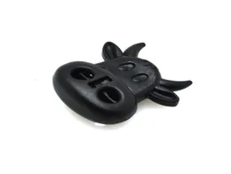 100pcspack Plastic Cord Lock Toggle Stopper Ox Cow Head Style Toggle Clip Widely Used For ParacordNecklaceClothing Black2391993