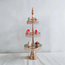 Altro Bakeware 2-3 livelli Alzata per torta in metallo oro argento Rotondo Matrimonio Compleanno Festa Dessert Cupcake Piedistallo Piatto display Home Deco266N