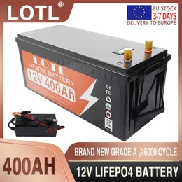 Батареи 12V LifePo4 Cell 400AH 300AH встроенный BMS Lithium Iron фосфатный аккумулятор 6000 циклов для RV Campers Cart Solar Solar с зарядным устройством