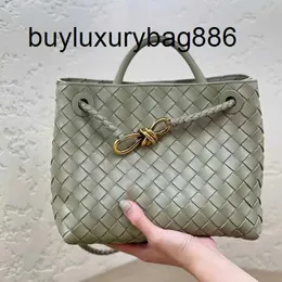 Bolso de cuero Botteg Venet Andiamoes 23, novedad de verano, bolso cruzado de un solo hombro con nudo de Metal tejido de piel de oveja, bolso de mujer genuino