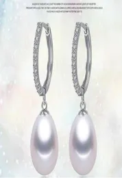 1 Pair 910mm Natural Freshwater Pearl Earrings Drop Pearl Earrings 925 Silver Earrings8150904