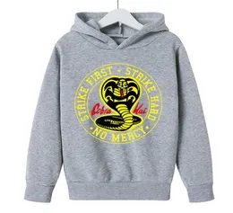 Cobra Kai Hoodies Boy Girl Sweatshirts Harajuku Hooded Cobra Kaiカジュアルプルオーバー子供KIDフーディー7195651