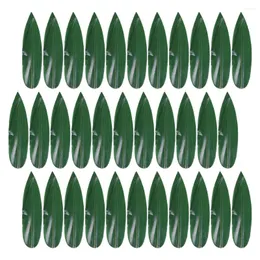 ディナーウェアセット100個の寿司竹の葉の誕生日装飾ガールディッシュスラブスラブ装飾的な葉の刺身板飾る偽物