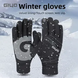 Giyo Cycling Full Finger Gloves Зимний тепловой сенсорный экран велосипедные перчатки на открытом воздухе на мотоциклете Ski -лыжные лыжные лыжные перканатели 231227