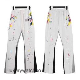 Sweetpant Tasarımcı Galerileri Bölümleri El Yüzüğlü Benekli Patchwork Pantolonlar Çizim Erkekler Kadın Yüksek Sokak Muhafızları Gevşek Bir Hafif Alevlendi Sıradan CCKZ 2ULJ 2ULJ