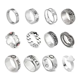 Klassisk designer märkesband ringar för män kvinnor lyx smycken gåva toppkvalitetsbokstäver fåglar 925 silver mode ring modetillbehör