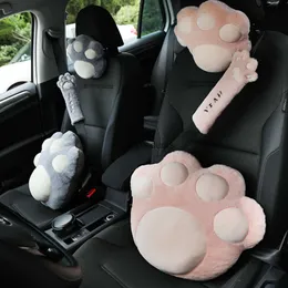 1pc niedliche Cartoon Katze Top -Auto -Nackensofa Kissen im automatischen Gummi -Kopf -Sitz -Stützkissen für Frauen Autozubehör Gesicht.