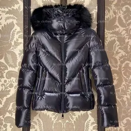 Puffer jacket woman Chaqueta de plumón de diseñador de marca de lujo para mujer, insignia bordada, abrigo de invierno con cuello de piel Celac, abrigos de invierno para mujer, chaqueta acolchada corta