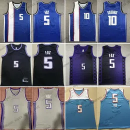 2023-24 جديد في مدينة كرة السلة في المدينة 5 De'aaron 10 Domantas Fox Sabonis Stitched Jersey Men S-XXXL
