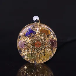 Halsband orgone pendelle regnbåge kristallstenar chakra reiki helande energi generator emf strålningsskydd orgonit halsband