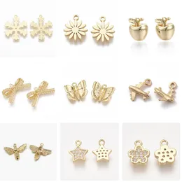 Bracelets 50pcs Brass Snowflake Flower Bee Charms Pendants for Fashion Jewelry Making Diy Bracelet Necklace Decor Accessories