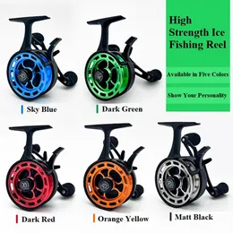 High foot Ice Fishing Reel Metal High Speed 3.2 1 Ultra Smooth Fly Wheel 3 1 BB Portable Winter Raft 231227