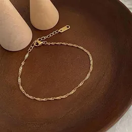 SJHO-44 2021 Koreańska moda cienkie złote bransoletki dla dziewczynki z nastrowaniem łańcucha stali nierdzewnej antyallergi