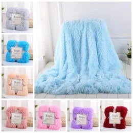 Blankets Fleece Blankets Fluffy Plush Throw Blanket Air ConditioningBlanket Solid Wedding Bedspreads Bedding Supplies 13 Colors 2pcs WLL801