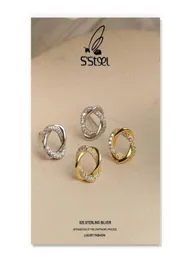 Stud S039STEEL Luxury Earrings For Women 925 Sterling Silver Earring 2021 Designer Winter Earings Aretes De Plata Fine Jewelry3895377