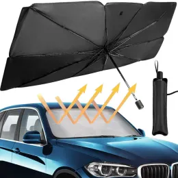 125 cm 145 cm faltbares Auto Windschutzscheibe Sonnenschatten Regenschirm Auto UV -Abdeckung Sonnenschutz Wärme Isolierung Frontfenster Innenschutz Zz