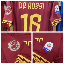 Vintage Classic 18/19 Ostatnia domowa koszulka koszulka krótkie rękawy de Rossi emeryt niestandardowy numer nazwy Patches Sponsor