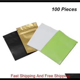 Multisize Matte Yeniden Yerleştirilebilir Mylar Fermuar Çantaları Kapatma Alüminyum Gıda Depolama Kahve için Folyo Baggies KWH6 NWBJ2 DLWGX GTUOM