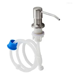 Liquid Soap Dispenser Stainless Steel Sink Pump Head Extension Tube Kit Silicone Bathroom Hand Washing Cleaning