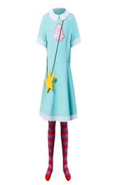 Özel Durumlar Girl039s Prenses Yıldız Kelebek Kostümü Çocuklar için Kız Cosplay Yeşil Kısa Kollu Sıradan Elbise Küçük Cro7249254