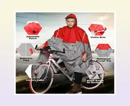 QIAN Impermeable Raincoat Women Men Outdoor Poncho Backpack Reflective Design Cycling Climbing Hiking Travel Cover 2107146215348