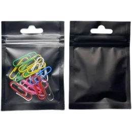 100 pçs / lote 75x10cm Matte Black Clear Front Zipper Bags Resealable Zip Lock Folha de Alumínio Saco Plástico Embalagem de Alimentos Embalagem Mylar Foil P Sojg