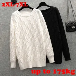 Women's Sweaters Up To 175kg Plus Size Women Clothing Bust 150/160cm Thickened Women Pullovers O-neck Bottoming Twisted Sweaters Big Size 6xl 7xl J231227